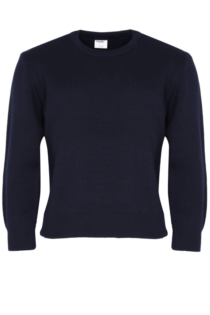 Pull bleu marine online col rond